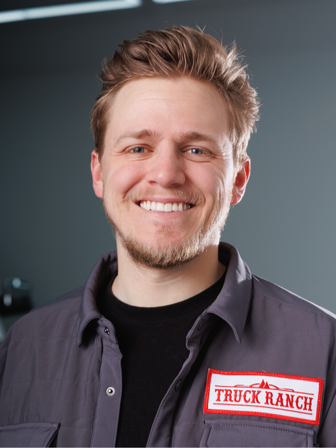 Content Specialist Chandler Garrick in HQ at Truck Ranch
